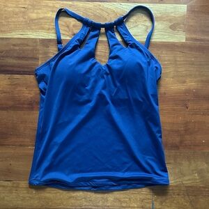 La Blanca Navy Halter tankini Top